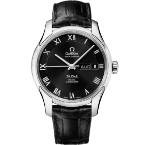 Omega De Ville De Ville 41 mm, steel on leather strap