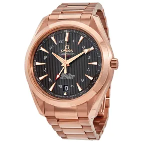 Omega Seamaster Aqua Terra Black Dial 18k Rose Gold Men's Watch 23150432206002