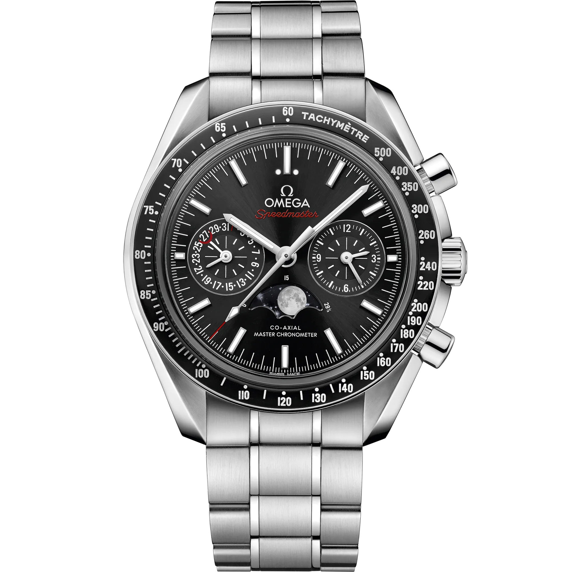 Omega Speedmaster Moonphase 44.25 mm, steel on steel