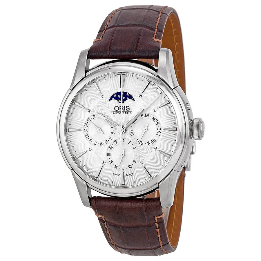 Oris Artelier Complication Silver Dial Brown Leather Men's Watch 01 582 7689 4051-07 5 21 70FC