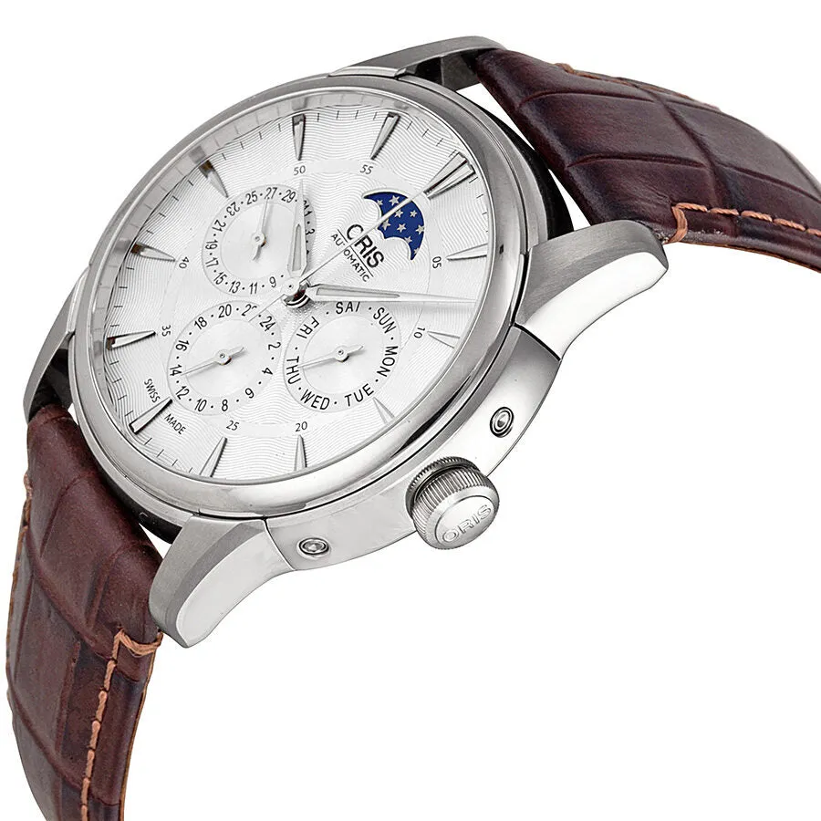 Oris Artelier Complication Silver Dial Brown Leather Men's Watch 01 582 7689 4051-07 5 21 70FC