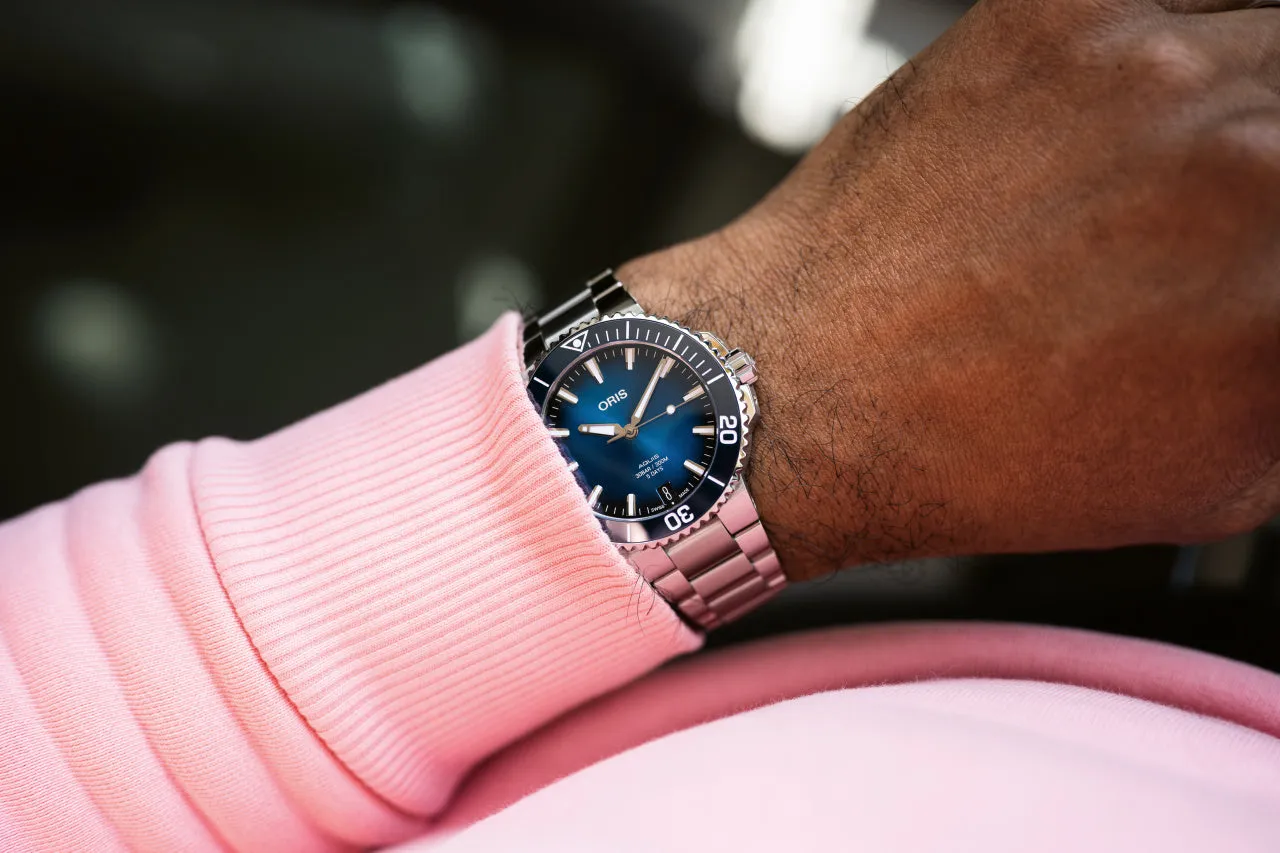 ORS Watch Aquis Date Calibre 4 Blue Bracelet