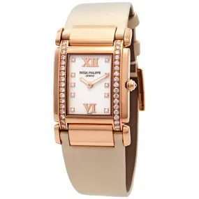 Patek Philippe Twenty 4 18kt Rose Gold Vanilla Strap Diamond Ladies Watch 4920R 4920R-10