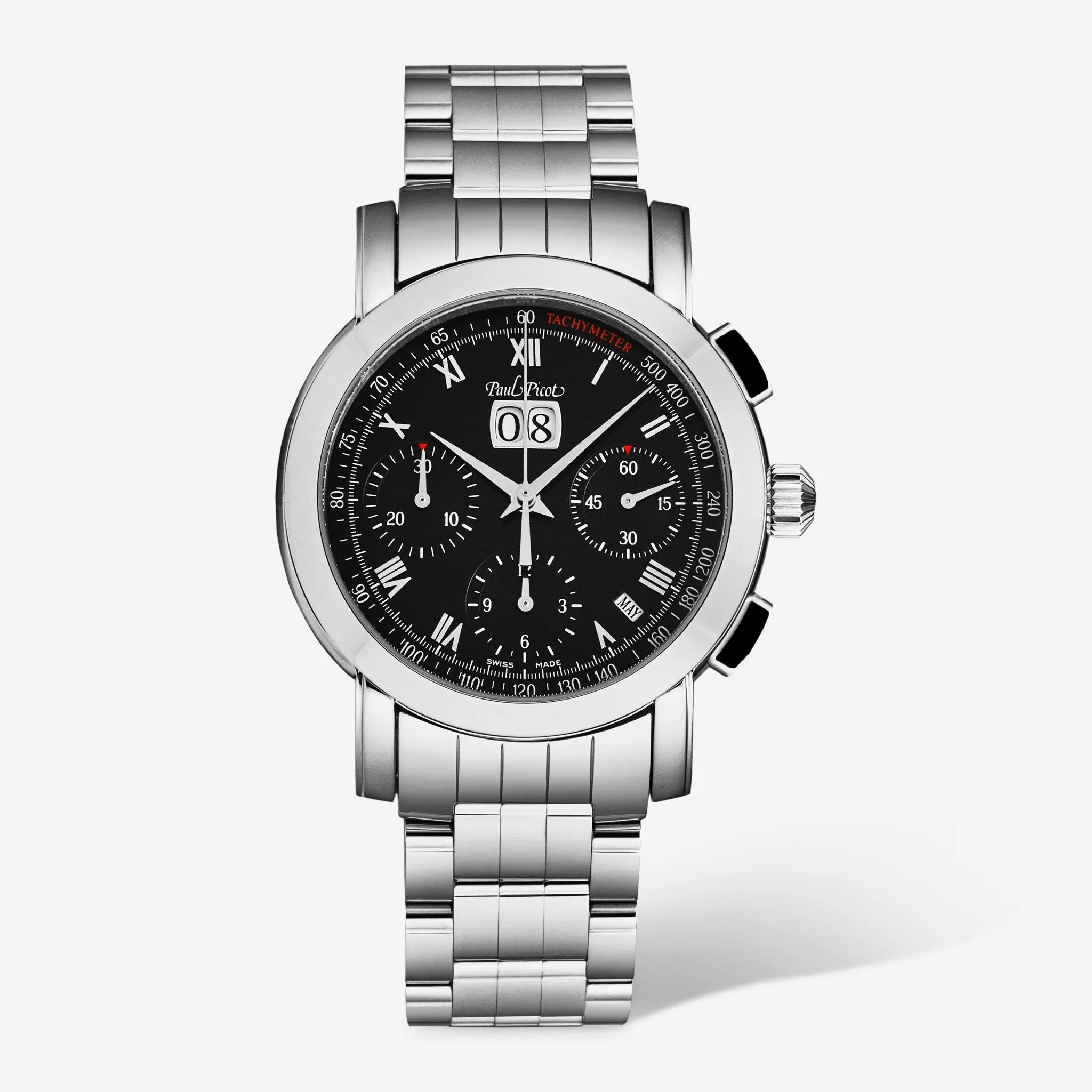 Paul Picot Firshire Chronograph Black Dial Stainless Steel Men's Automatic Watch P7045.20.331