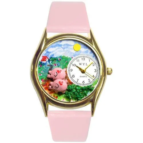 Pigs Watch Small Gold Style