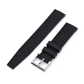 Quick Release Black Tropical-Style Pro FKM rubber watch strap, 19mm, 20mm or 22mm