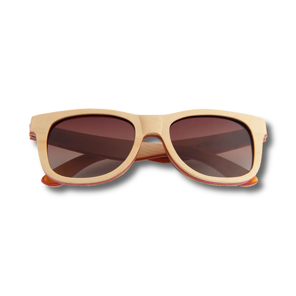 Recycled Skatedeck Kickflip Natural Sunglasses