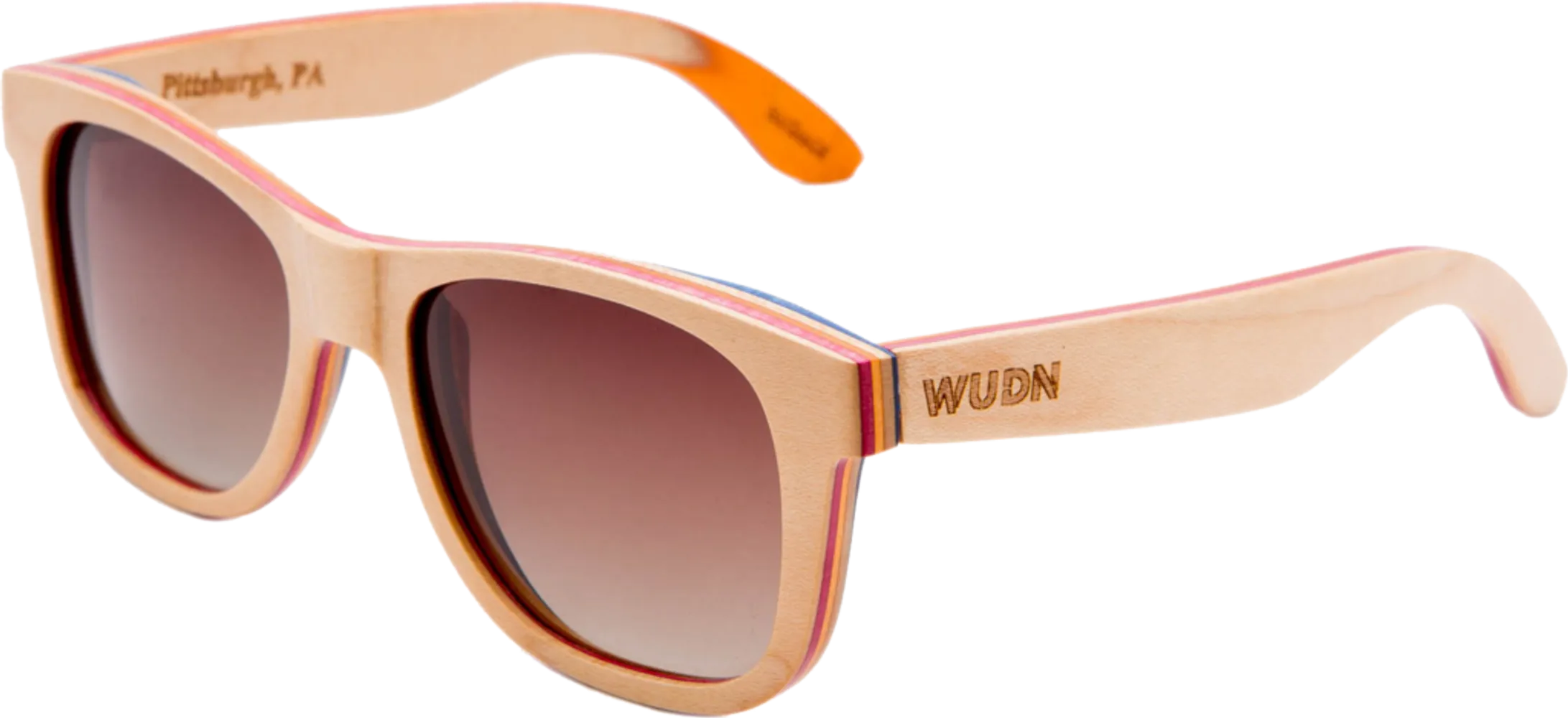 Recycled Skatedeck Kickflip Natural Sunglasses