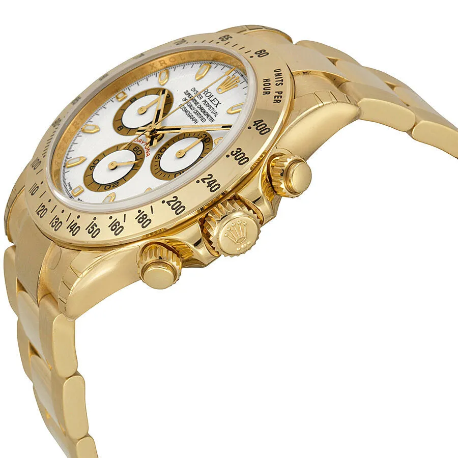 Rolex Cosmograph Daytona White Dial 18K Yellow Gold Oyster Bracelet Automatic Men's Watch 116528WSO 116528-WSO