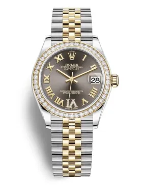 Rolex Datejust 31 Grey Dial Ladies Steel and 18kt Yellow Gold Jubilee Watch 278383GYRDJ