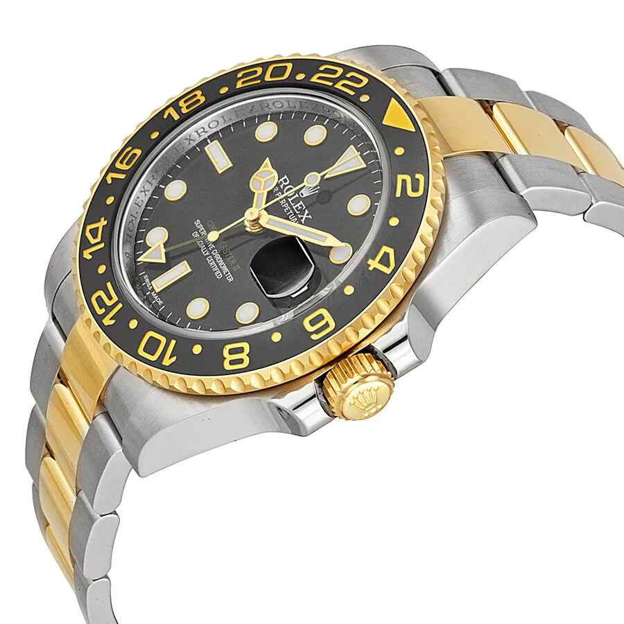 Rolex GMT-Master II Black Dial Stainless Steel and 18kt Yellow Gold Oyster Bracelet Automatic Men's Watch 116713BKSO 116713LN