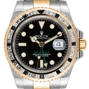 Rolex GMT-Master II Steel and Yellow Gold with custom White/Black bezel 116713LN