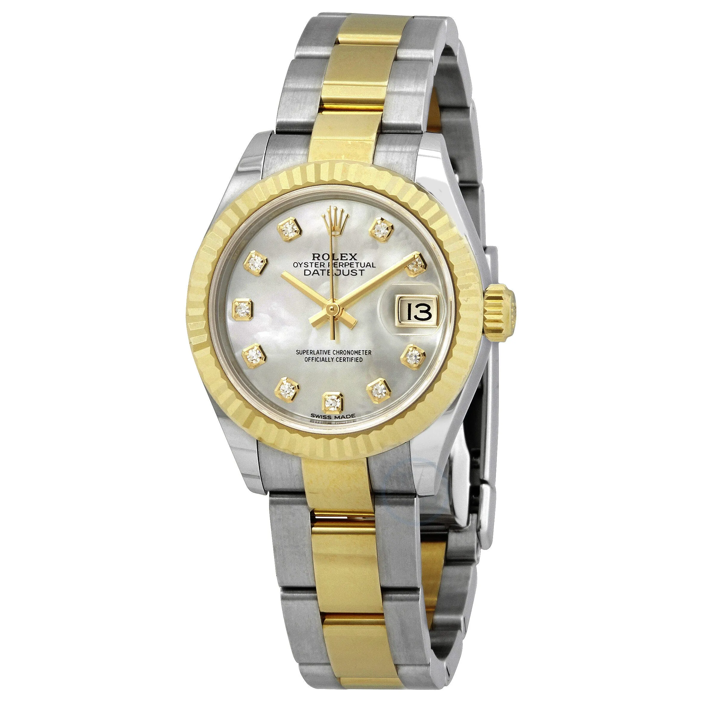 Rolex Lady Datejust Mother of Pearl Diamond Steel and 18K Yellow Gold Oyster Watch 279173MDO