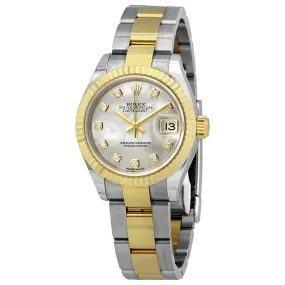 Rolex Lady Datejust Mother of Pearl Diamond Steel and 18K Yellow Gold Oyster Watch 279173MDO