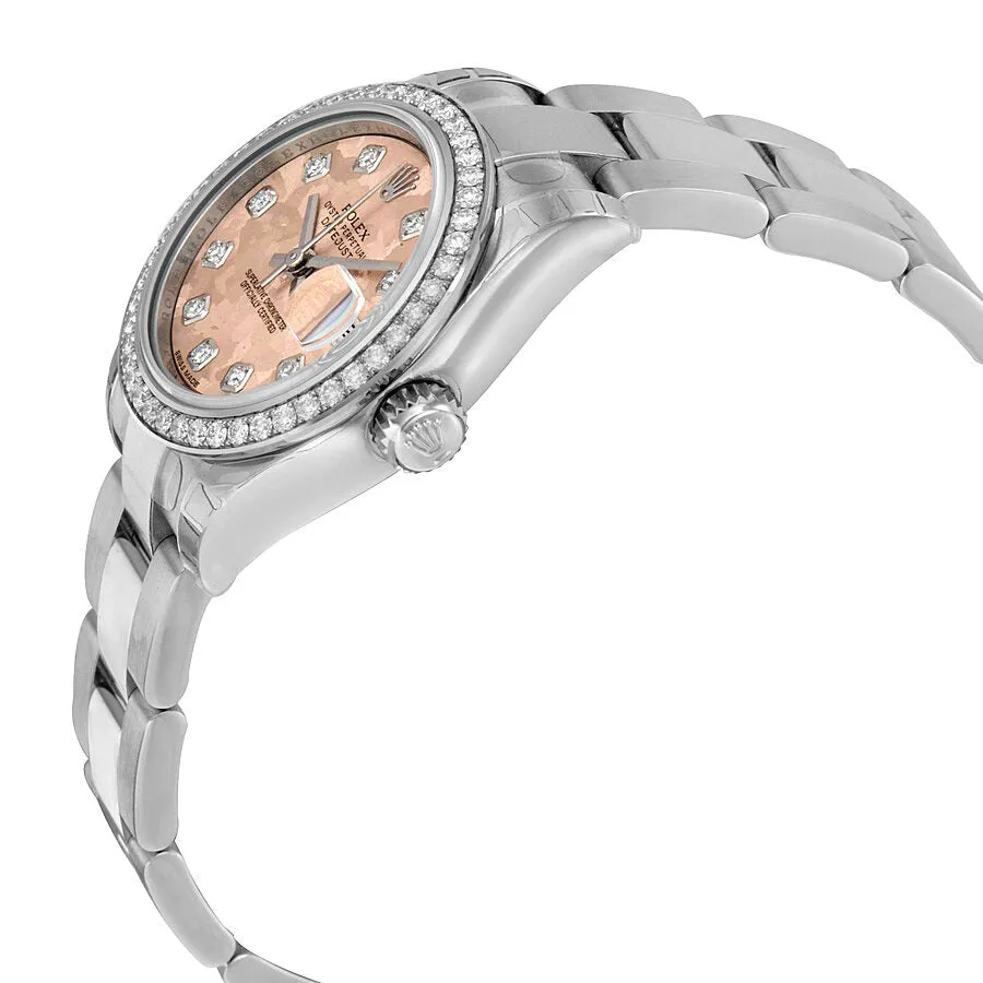 Rolex Lady Datejust Pink Gold Crystal Dial Stainless Steel Diamond Ladies Watch 17938PGCDO