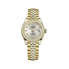 Rolex Lady-Datejust Silver Dial 18 Carat Yellow Gold Jubilee Watch 279138SDJ