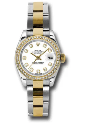 Rolex Lady Datejust White Diamond Dial Steel and 18K Yellow Gold Automatic Watch 179383WDO