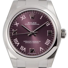 Rolex Oyster Perpetual 31 Steel Red Grape/Roman 177200