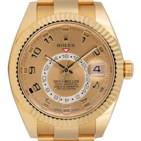 Rolex Sky-Dweller 18ct Yellow Gold Champagne/Arab Oyster 326938