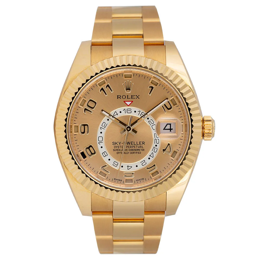 Rolex Sky-Dweller 18ct Yellow Gold Champagne/Arab Oyster 326938