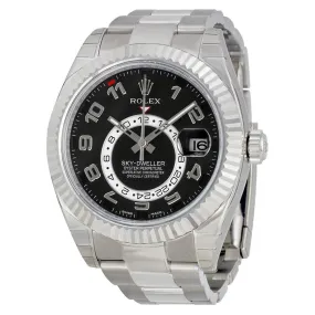 Rolex Sky Dweller Black Dial 18K White Gold Oyster Bracelet Automatic Men's Watch 326939BKAO 326939BKRO