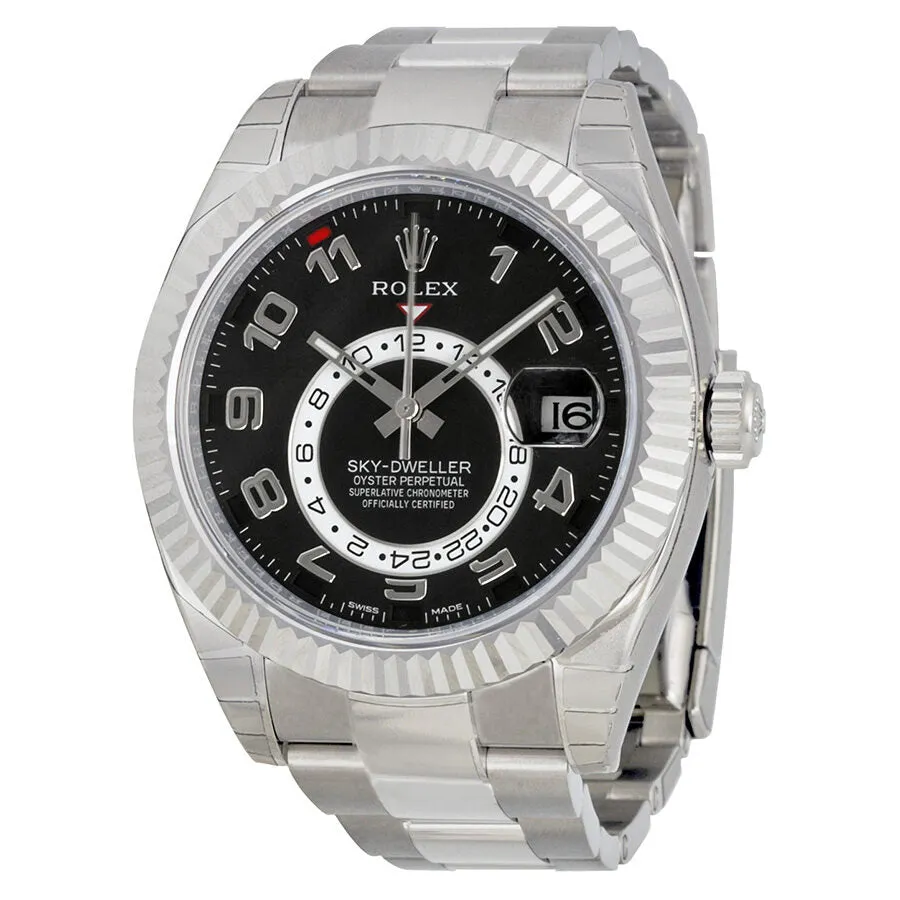 Rolex Sky Dweller Black Dial 18K White Gold Oyster Bracelet Automatic Men's Watch 326939BKAO 326939BKRO