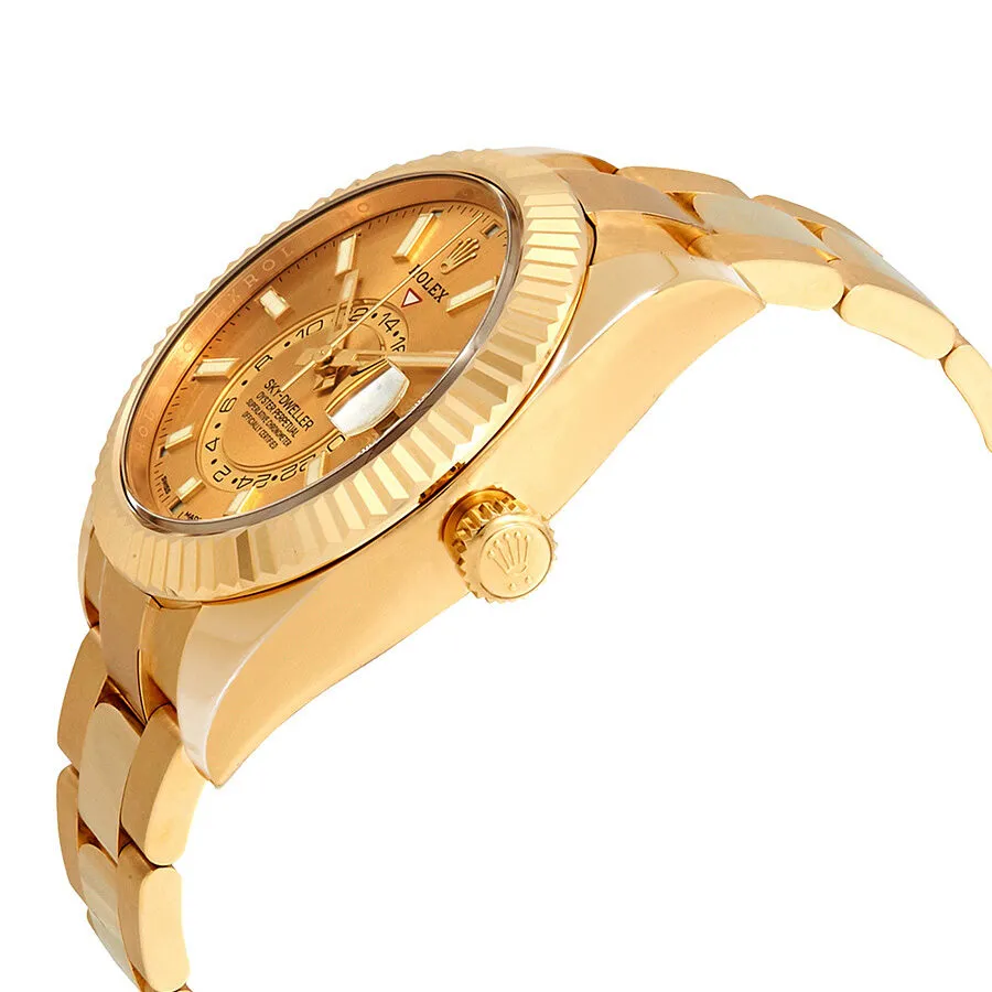 Rolex Sky-Dweller Champagne Dial Automatic Men's 18kt Yellow Gold Oyster Watch 326938CSO