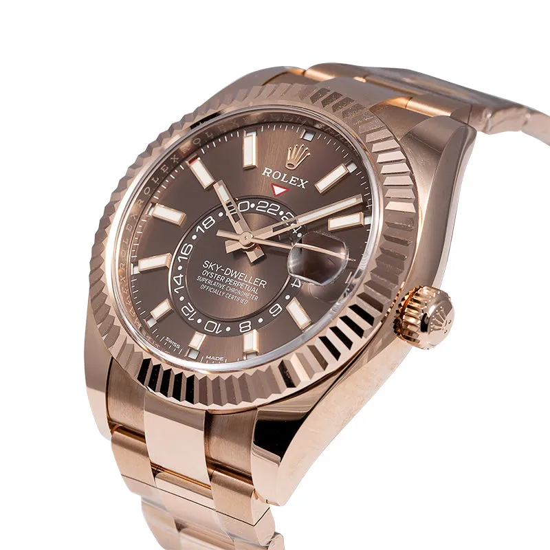 Rolex Sky-Dweller Rose Gold Chocolate Dial 326935