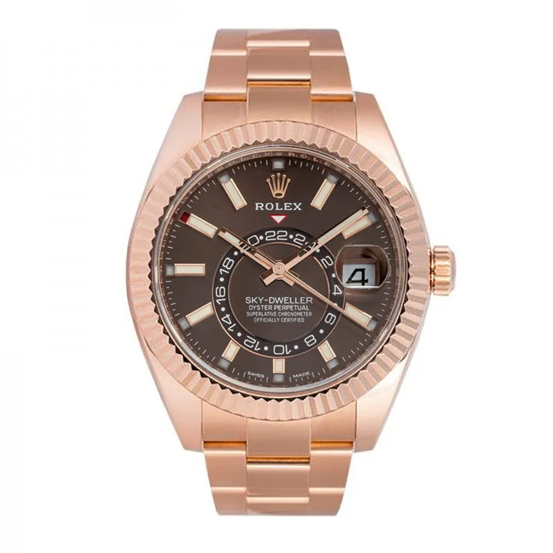Rolex Sky-Dweller Rose Gold Chocolate Dial 326935