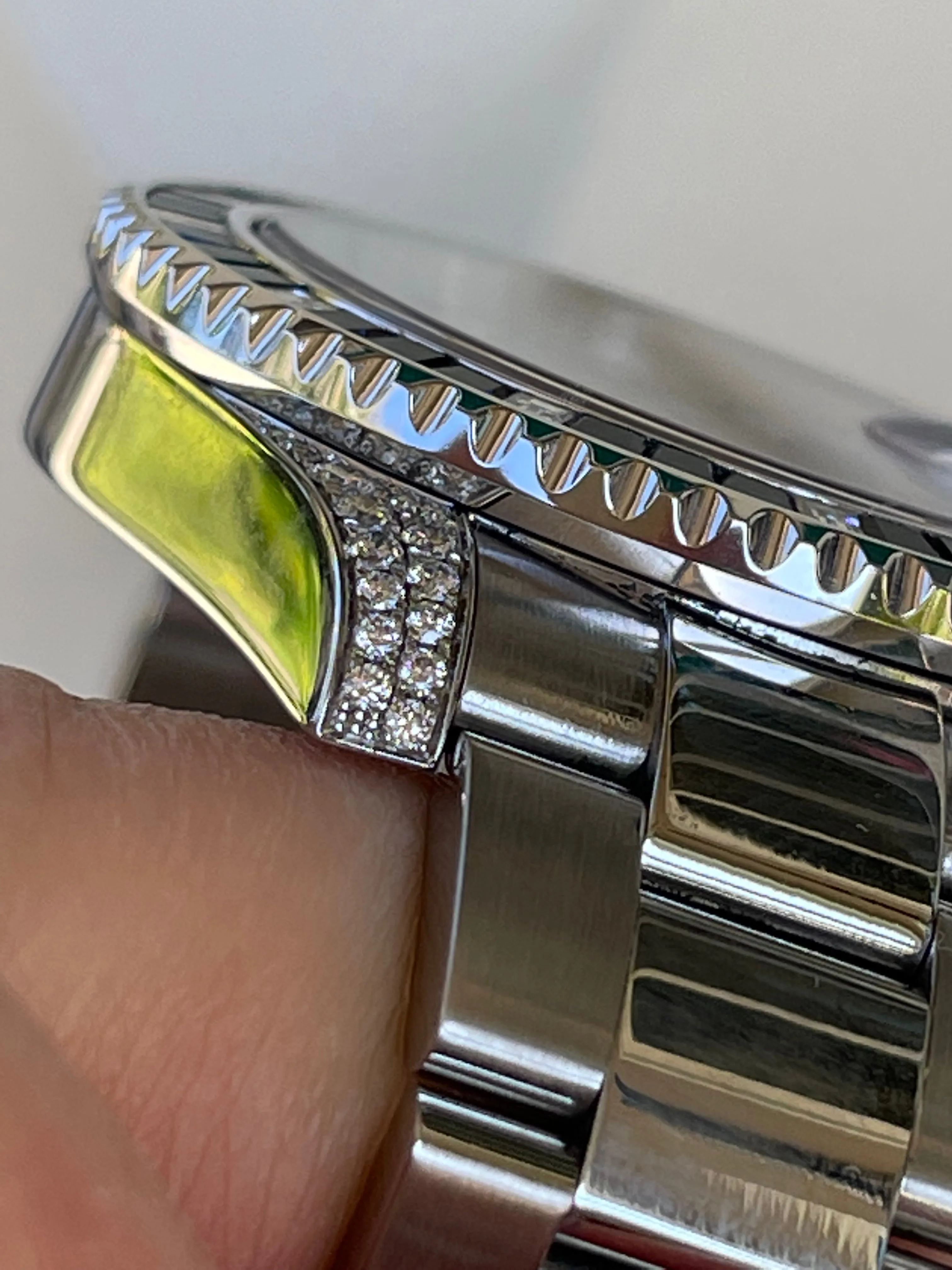 Rolex Submariner 116610LN 40mm Mens Stainless Steel Watch Custom Sapphire and Diamond Bezel for 116659 SABR Refinished Blue Dial Mint