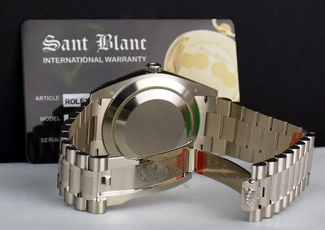 ROLEX White Gold DayDate 40 President Green Roman Model 228239