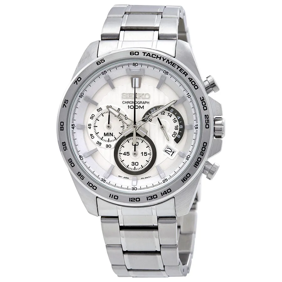 Seiko Chronograph White Dial Men's Watch SSB297P1