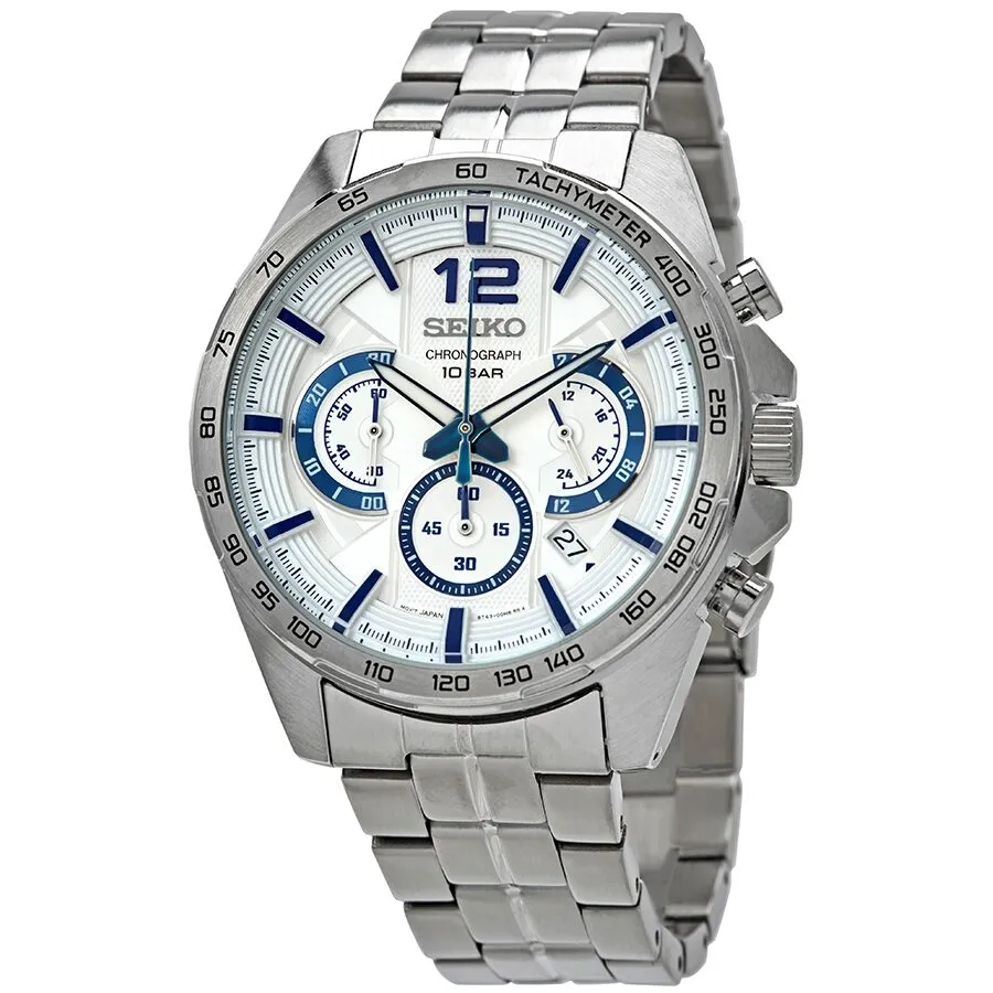 Seiko Conceptual Chronograph Quartz White Dial Men's Watch SSB343P1