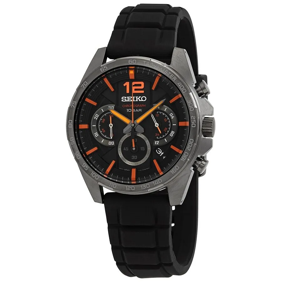 Seiko Neo Sports Chronograph Quartz Black Dial Watch SSB351P1