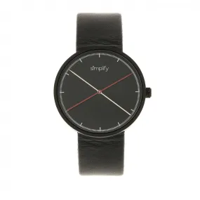 Simplify The 4100 Leather-Band Watch
