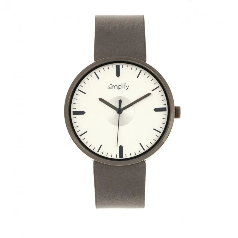 Simplify The 4500 Leather-Band Watch