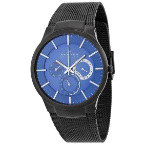 Skagen Chronograph Blue Dial Black Mesh Bracelet Men's Watch 809XLTBN