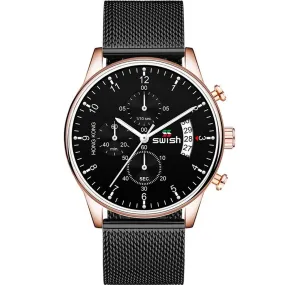 SWISH 2022 Top Brand Luxury Men Watches Waterproof Stainless Steel Wristwatch Men's Chronograph Casual Quartz Watch
