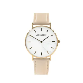 Tempus Collection - Rose Gold Marble Tan Leather Watch