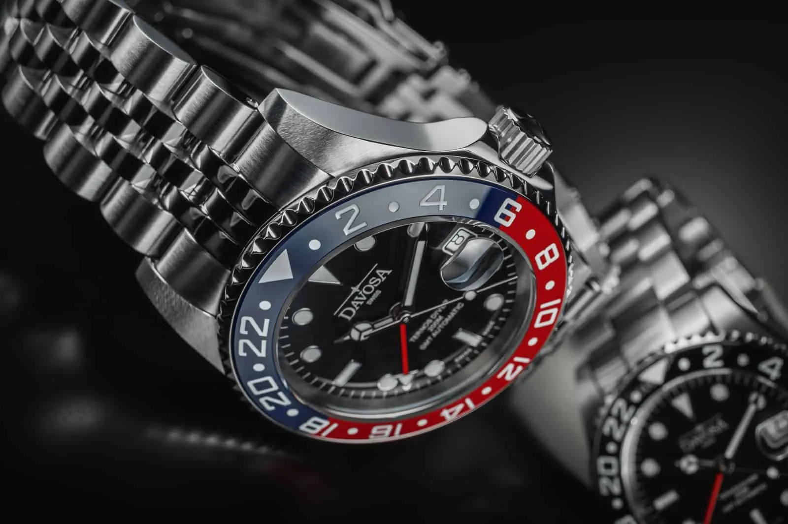 Ternos Ceramic Automatic GMT Swiss-Made Blue Red Diving Watch 16159006