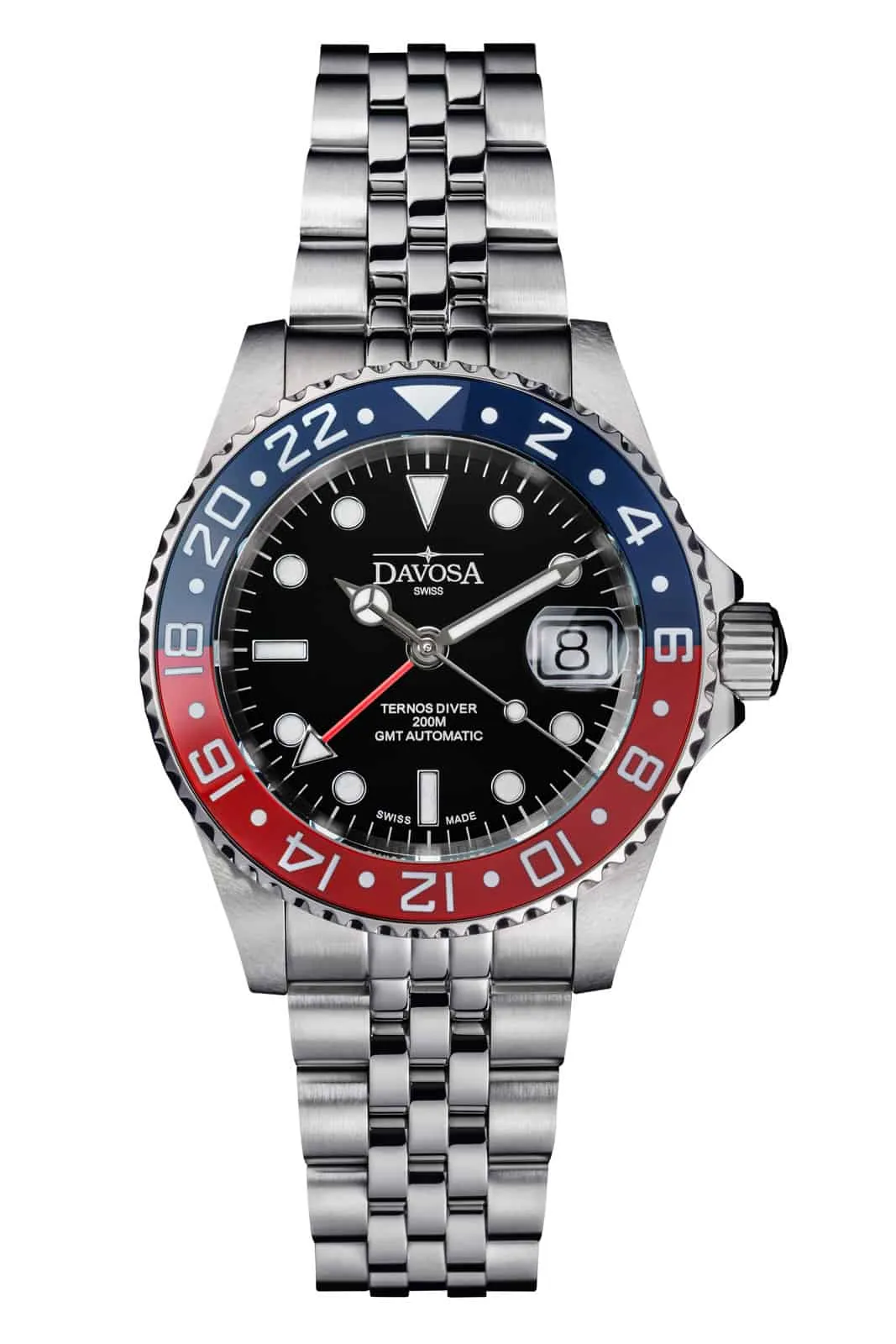 Ternos Ceramic Automatic GMT Swiss-Made Blue Red Diving Watch 16159006