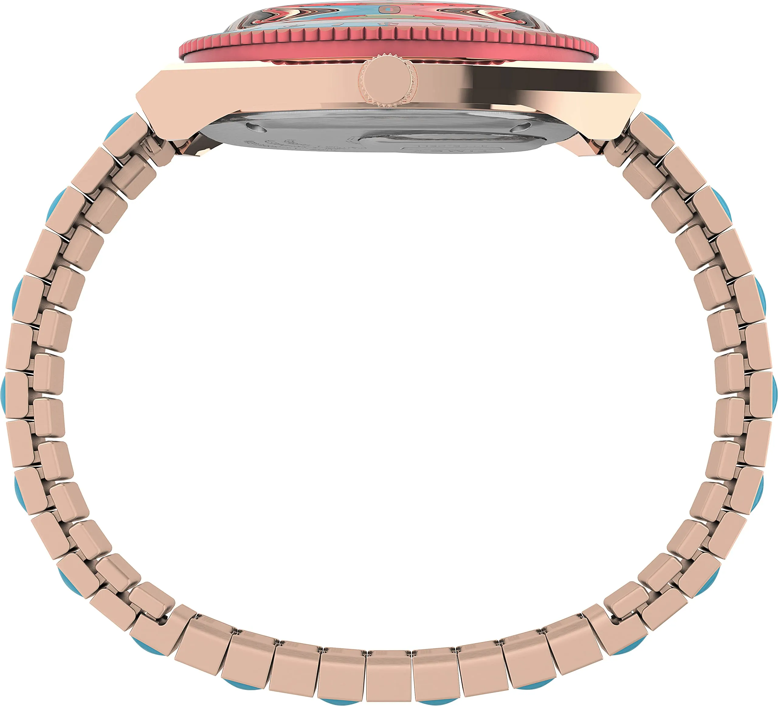 TIMEX Women Stainless Steel Analog Pink Dial Watch-Tw2U81500, Band Color-Multicolor