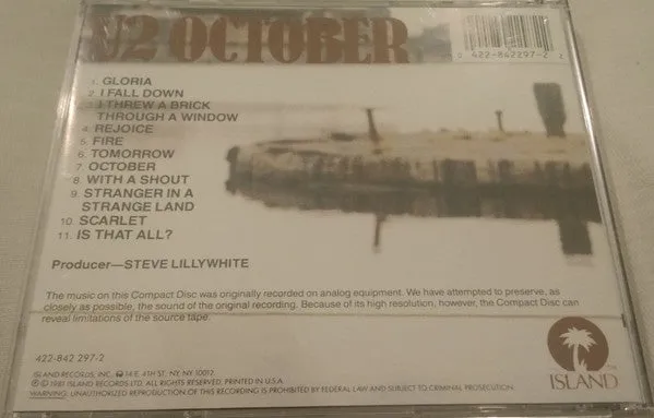 U2 - October (CD, Album, RE, RP, EDC) (NM or M-)