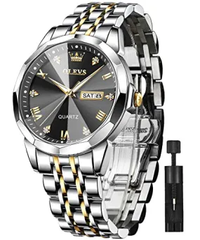 UPDATE: DEAD! OLEVS Men Watches Stainless Steel Wrist Watch Quartz Analog Waterproof Luminous Date Diamond Wrist Watch Luxury Casual Watch for Men