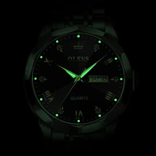 UPDATE: DEAD! OLEVS Men Watches Stainless Steel Wrist Watch Quartz Analog Waterproof Luminous Date Diamond Wrist Watch Luxury Casual Watch for Men