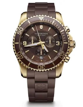 Victorinox Swiss Army Maverick Chronograph - Brown Dial & Strap - Gold-Tone Case