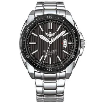 YELANG Men's Self Luminous Sapphire Mirror, Stainless Steel Strap Kinetic Movement Business Watches